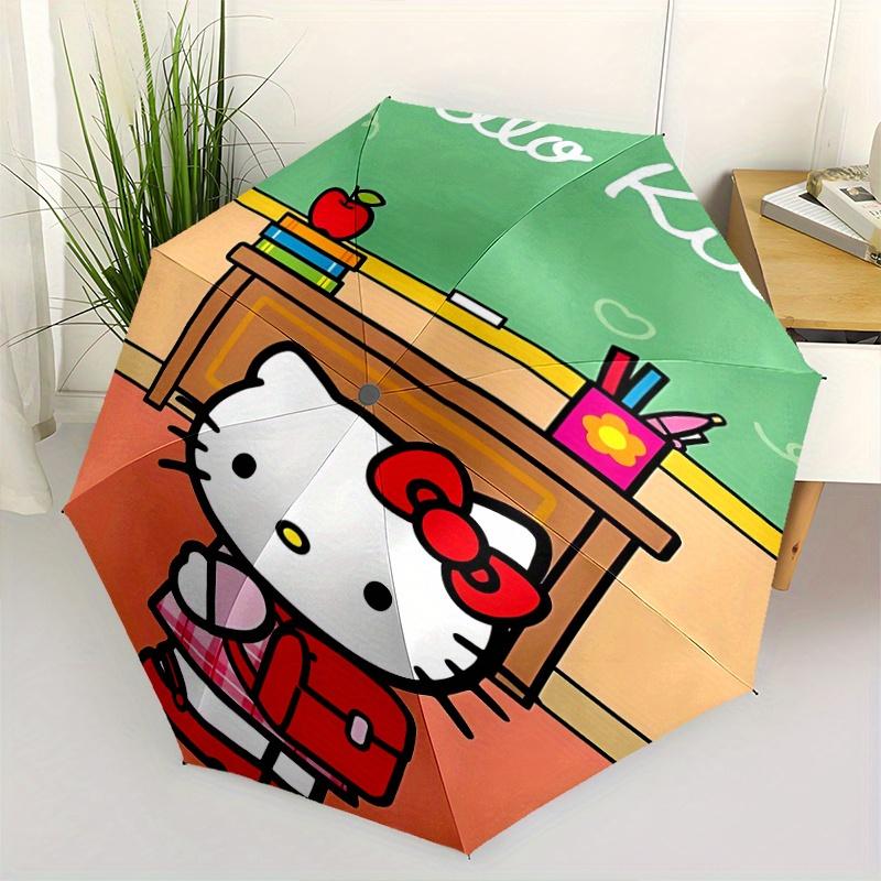 

Classroom Hello Kitty Automatic 3-Fold Umbrella Design, Cute Cartoon Pattern, Portable Outdoor Umbrella, Perfect, Holiday Gift for Disney fans.Y017