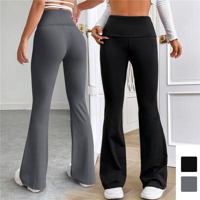 Frauen Micro Flared Shark Hosen Leggings Schlank Yoga Hosen Frauen Hohe Taille Breite Bein Hosen Gym Sport Ausgestellte Hosen tanz Hosen