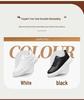Men's Height-Boosting Low-Top Cowhide Sneakers - Thick Sole, Casual & Running Shoes (White)