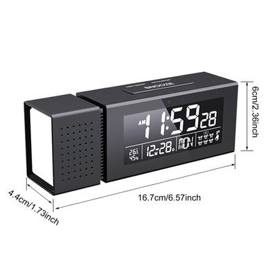 Digital Alarm Clock with Colorful Night Light, FM Radio, Date Week Temperature Humidity Display, 6 Alarms, Snooze, USB