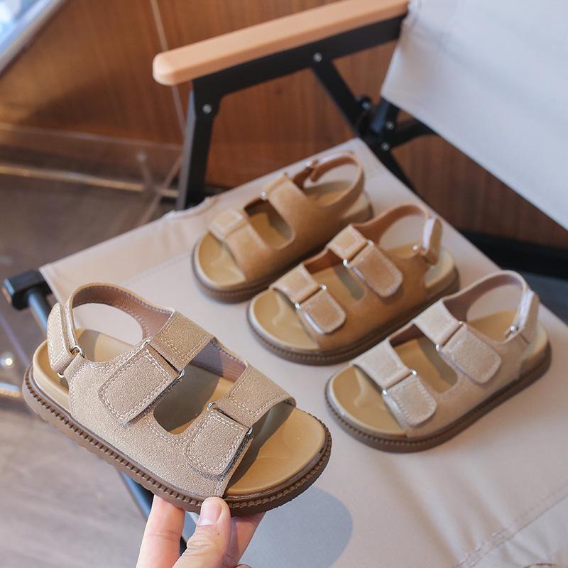 Kids' Matte Leather Birkenstock Sandals - Summer Beach & Sports Non-Slip Soft-Sole Shoes for Boys & Girls