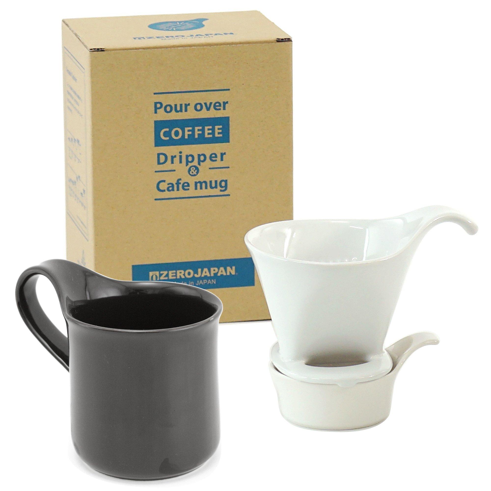 ZEROJAPAN Gift Coffee Dripper L Cafe Mug Black Set & (with tray) DMZ-16 WH/BK чёрный