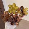 Fashion Flower Hair Clip For Women Hawaiian Acrylic Large Hair Claw Clip Crab Coffee Color Shark Clip Headdress Hair Accessories