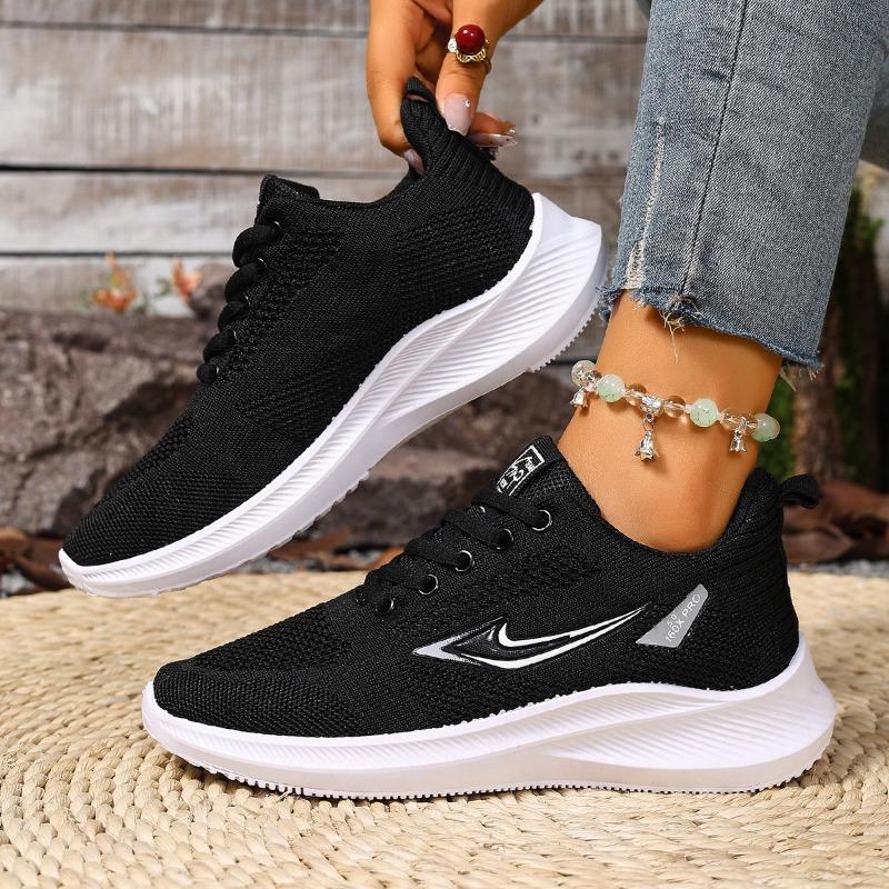 Summer fly-woven women's shoes new lightweight breathable mesh sneakers soft-soled casual versatile running shoes