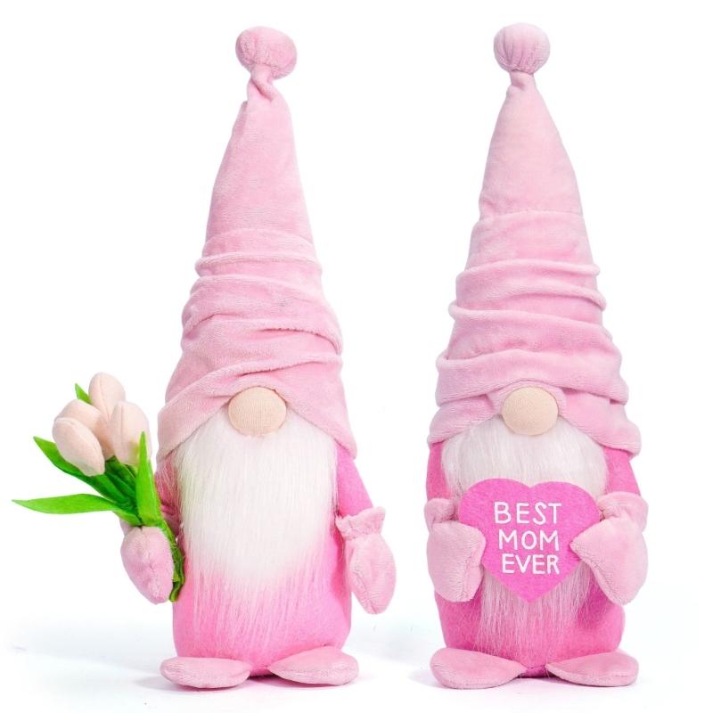 Mother Day Gnome Decorations Handmade Plush Gnome Doll Desk Ornament Mother Day Gift for Mother Day Anniversary