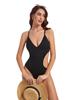 2025 European & American Pure Color Women's Backless One-Piece Swimsuit with Tight-Fitting Design