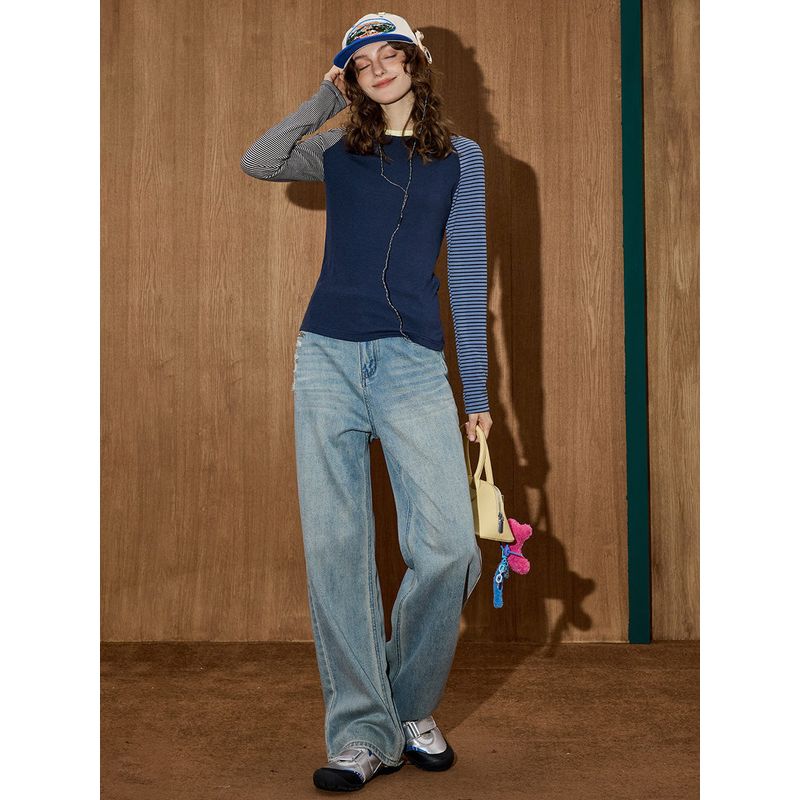 Coolhut2025 Autum Women's Fashionable American Retro Loose and Versatile Casual Jeans