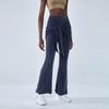 Dual-Layer Tie-Up Flare Yoga Pants - Slimming Pilates Leggings