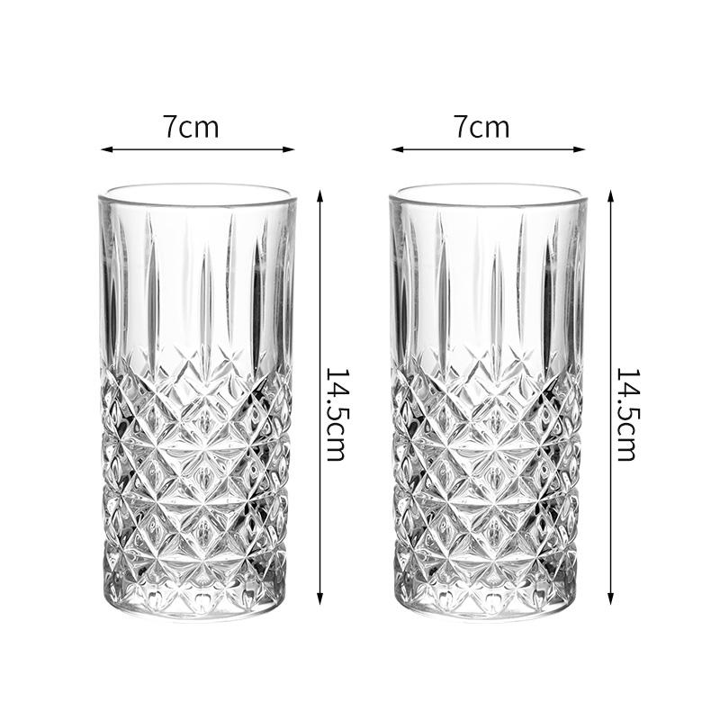 

2pcs Set Diamond Painting Wine Glass Juice Whiskey Transparent Cocktail Drinking Glasses Household Drinkware Party Wedding Gifts 2pcs