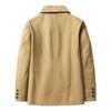 Men's Cotton Lapel Jacket Shirt - Large Size, Solid Color, Business Casual, Spring/Autumn.
