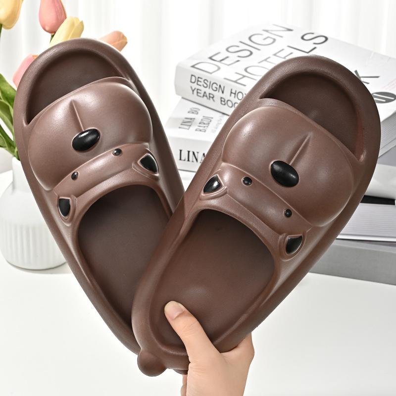 Bathroom Slippers EVA Indoor Slides Sandals Summer Casual Non-slip Flip Flops Thick Soles Cartoon Dog Shoes