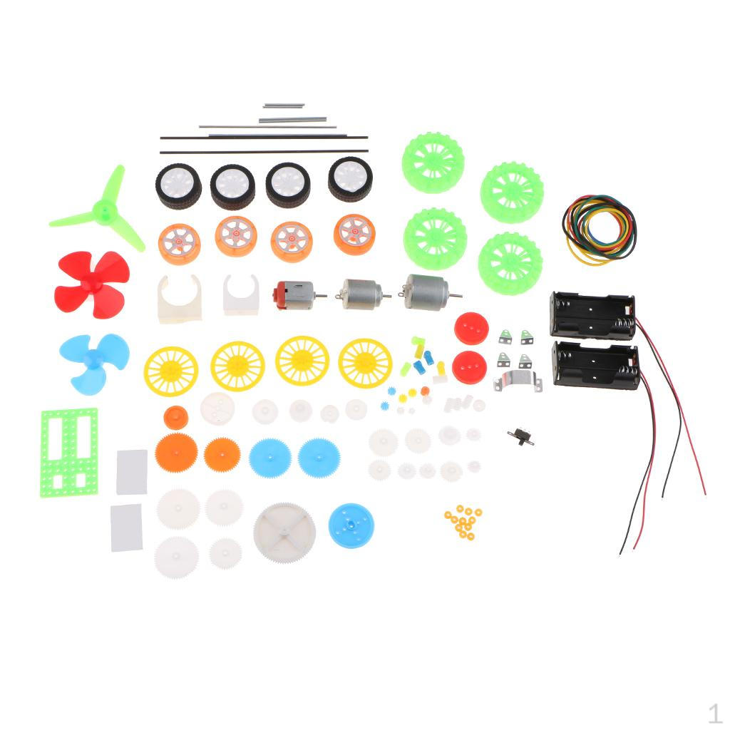 Kit D’engrenages Plastique 78 Pièces – Poulies, Crémaillères, Vis Sans Fin – Pour Modèles RC Et Robots DIY