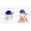 Königsblaues Handgelenks-Korsage Boutonniere Set Hochzeitsblumen Künstliche Blumen für Jubiläum Abschlussballparty (Corsagen- und Boutonniere-Sets)