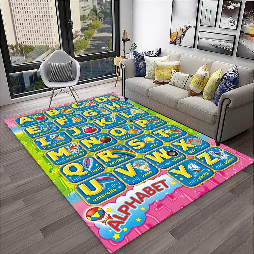 Alphabet ABC Carpet Early Education Cartoon Children Crawling Rugs Non-slip Bedroom Living Room Sofa Home Decoration Floor Mat