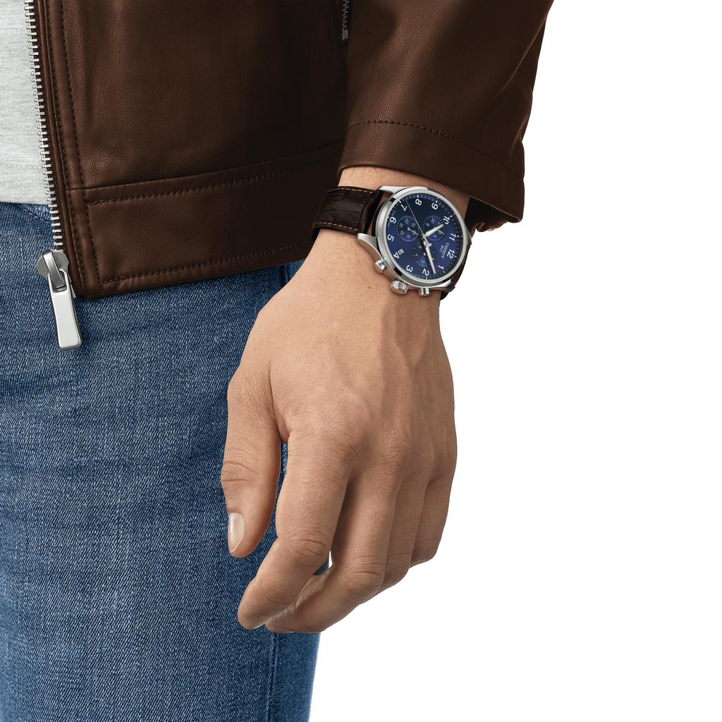 Tissot Leather Strap blue Dial Men's Fashion Watch T116.617.16.047.00