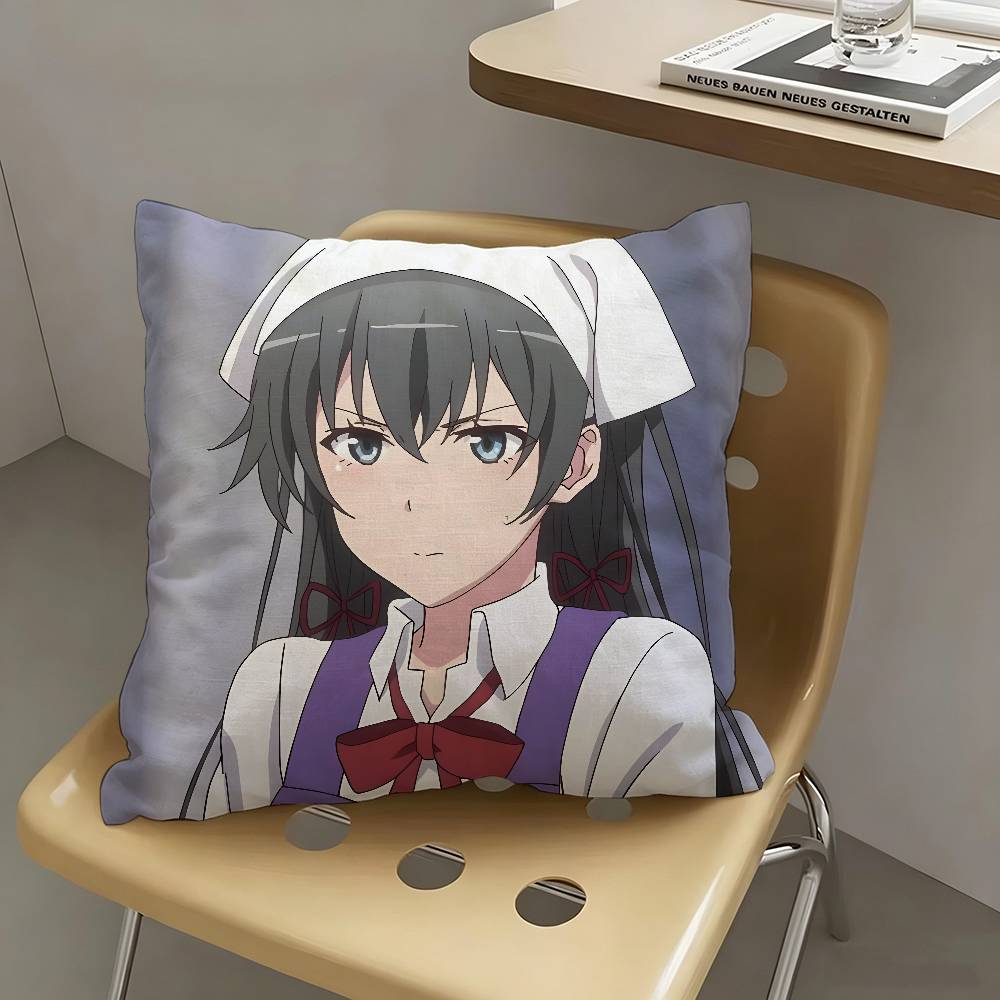 1pc Yukino Yukinoshita Anime Characters Pillow Case Fashion Square Pillowcase Bedroom Sofa Room Ins Decoration Leisure
