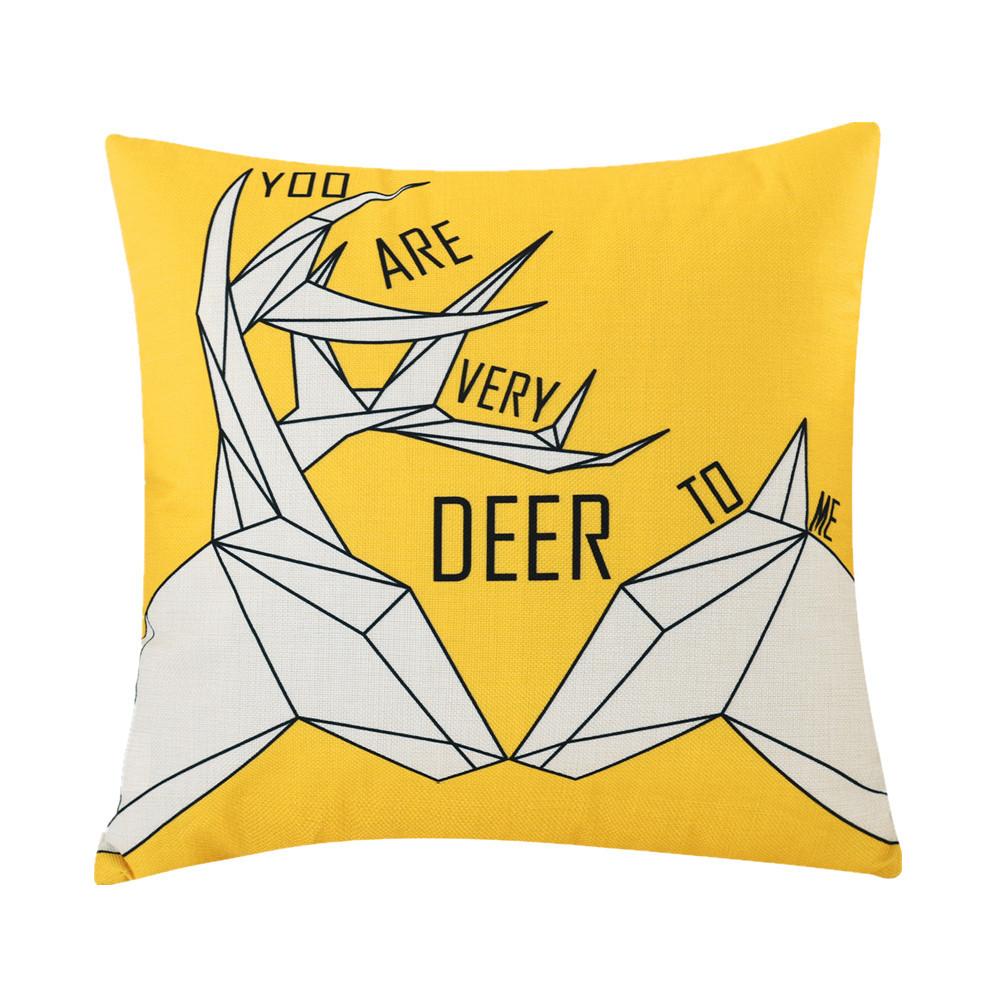 45x45cm Animal Deer Printed Home Sofa Cushion Cover Christmas Decoration Throw Pillowcase Xmas Gift