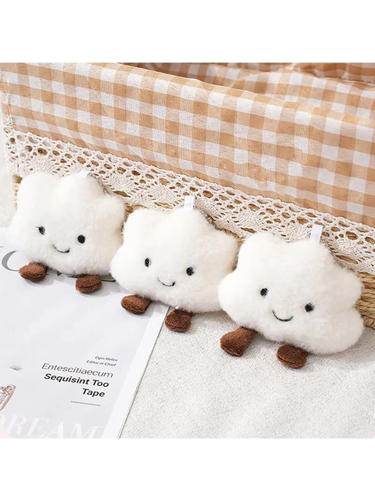 3Pcs/Set Lovely Plush White Cloud Keychain Pendant Toys Bag Decoration