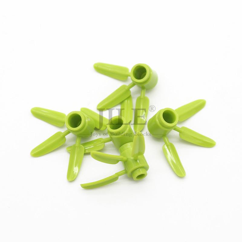 110pcs MOC DIY Building Blocks Plant Brick Round 1x1 with 3 Bamboo Leaves Tree Compatible 30176 Children Figures Plastic Toys