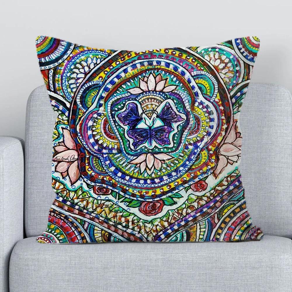 Mandala Style Decorative Pillowcases for Pillows Chair Cushion Cover xcm Fall Decor Pillowcase Short Plush Pillow Hugs