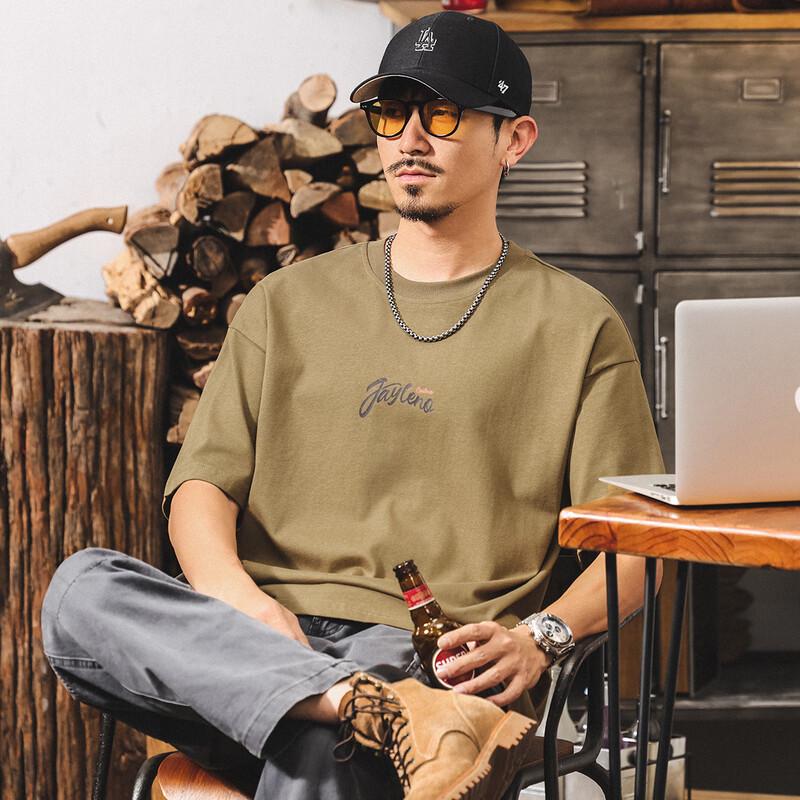 

Jereno Men s American Retro Printed Cotton T-Shirt L (125-145 lbs)