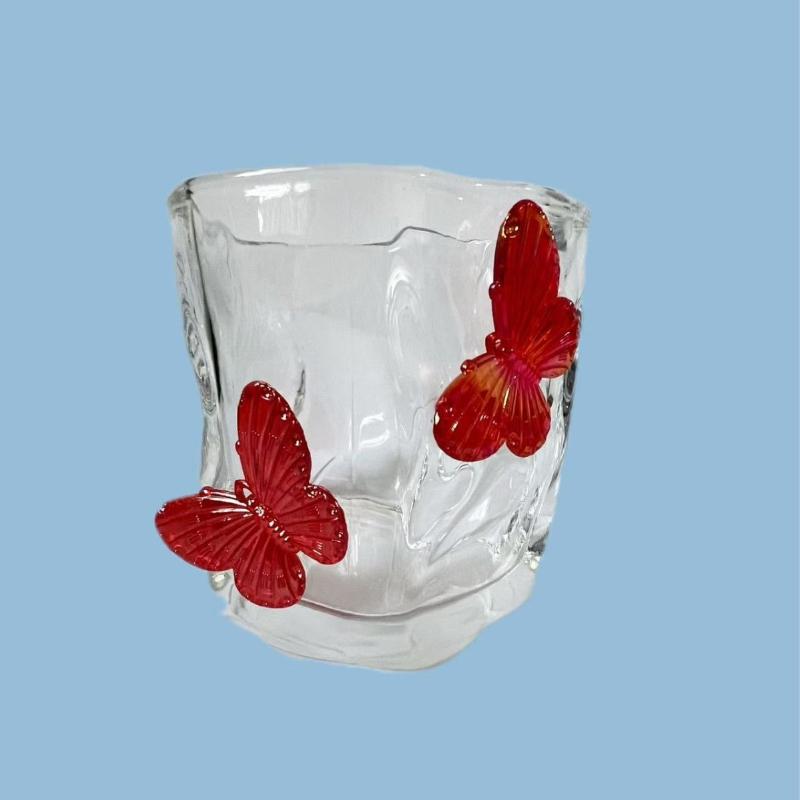 Glass Butterfly Glasses in High-value Beer Mugs, Family Juice and Whisky Glasses