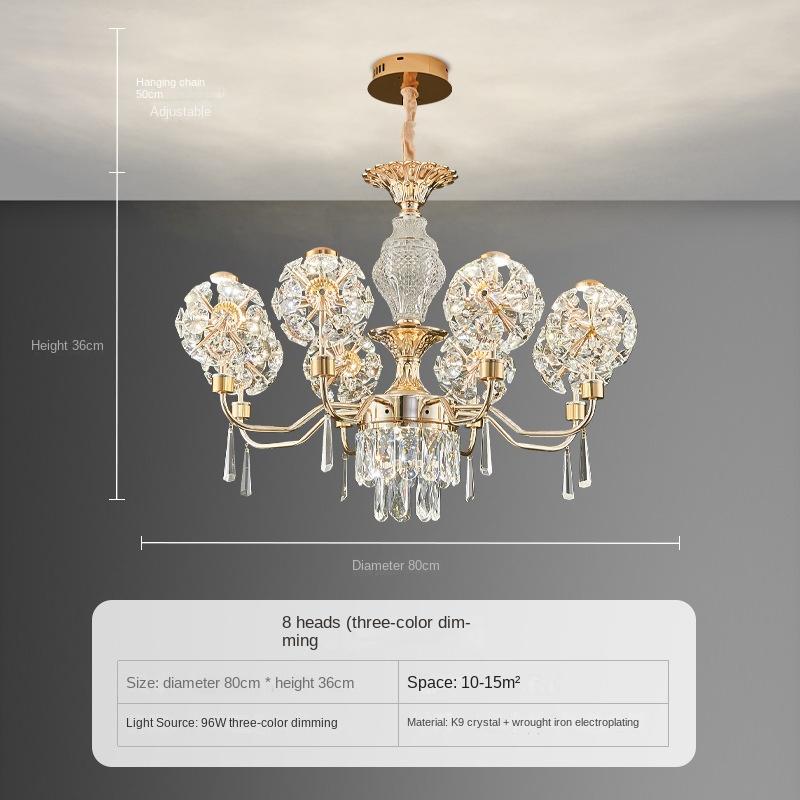 Lustr Osvětlení obývacího pokoje Moderní Jednoduchá Atmosféra Křišťálové Lampy