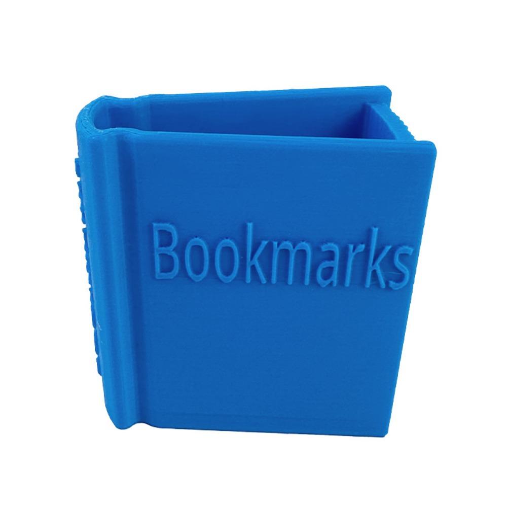 Portable 3D Printed Bookmark Holder Novelty Book Shaped Desk Organizer Handmade Bookmarks Organizer Book Club синий