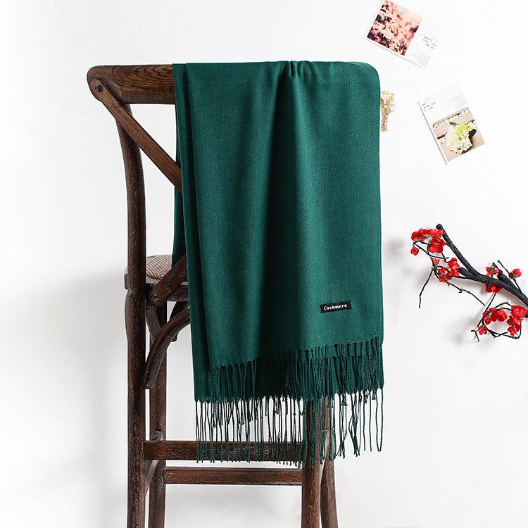 Women's Bright Red Imitation Cashmere Scarf: Warm Autumn/Winter Shawl and Neck Warmer