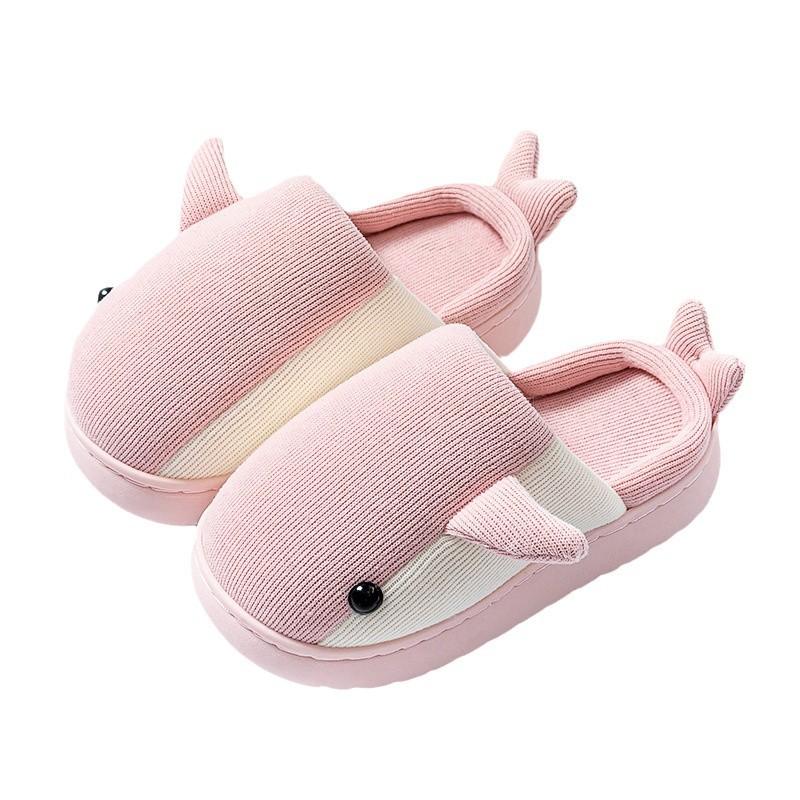 Parent-child cotton slippers women's autumn and winter home indoor warm cotton mop non-slip soft bottom medium and older knitted