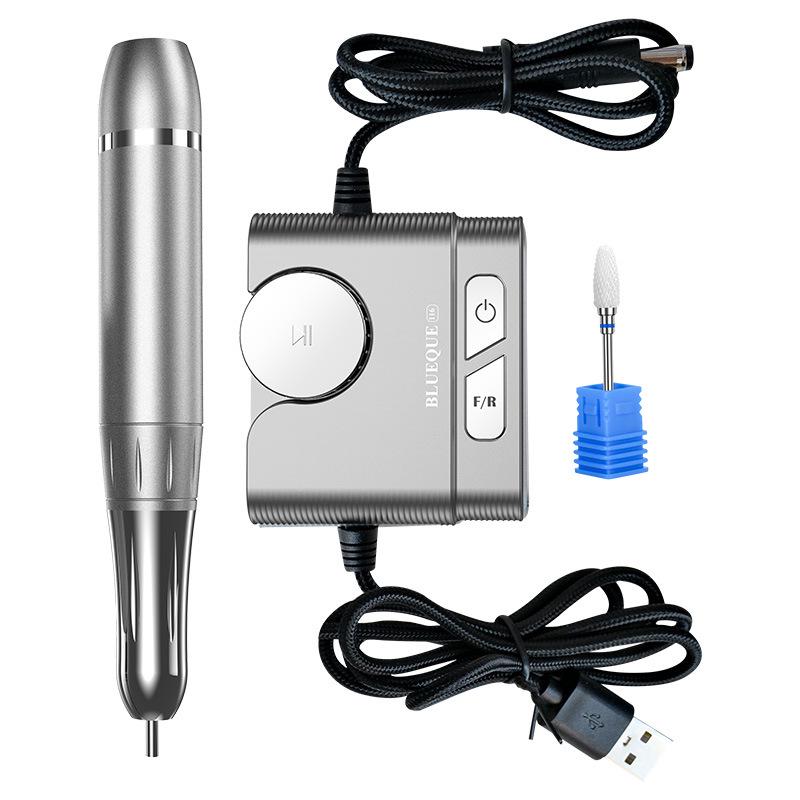 Portable Nail Grinder & Polisher - Manicure Tool for Removing Dead Skin & Nail Filing серебряный