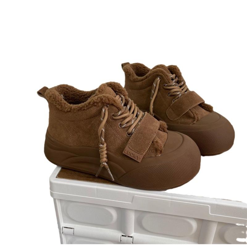 Casual winter new thick-soled lace-up casual snow boots women's non-slip and warm women's cotton shoes