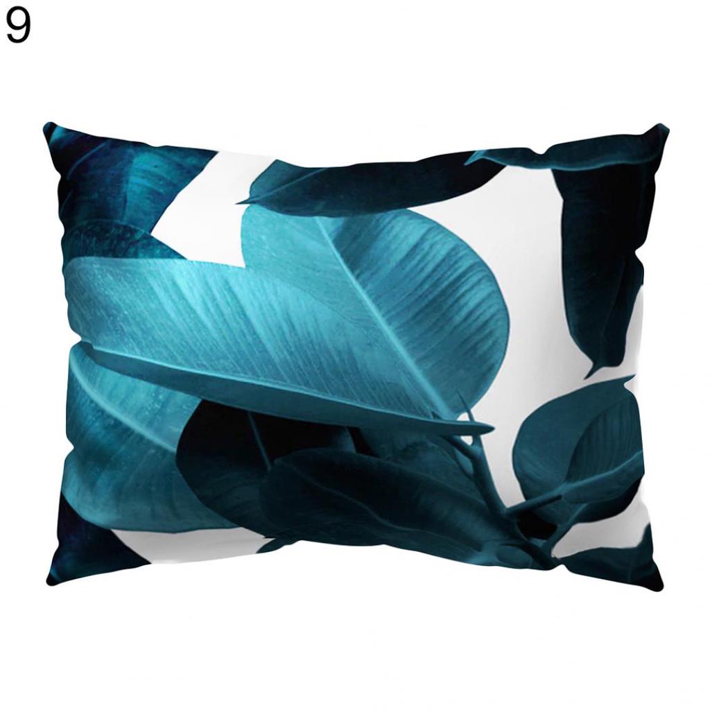 Tropical Green Leaves Rectangle Pillow Case Cushion Cover Sofa Home Decoration