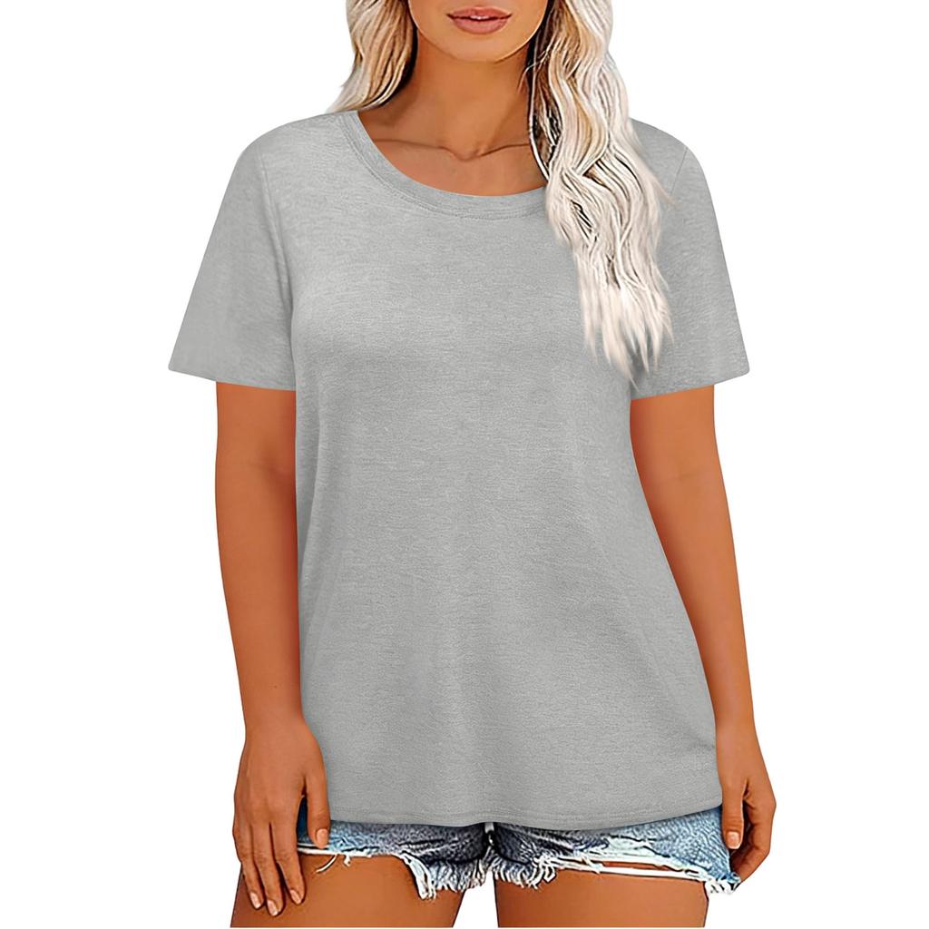 Plus Size Women Fashionable Casual Loose Fit Short Sleeve Top