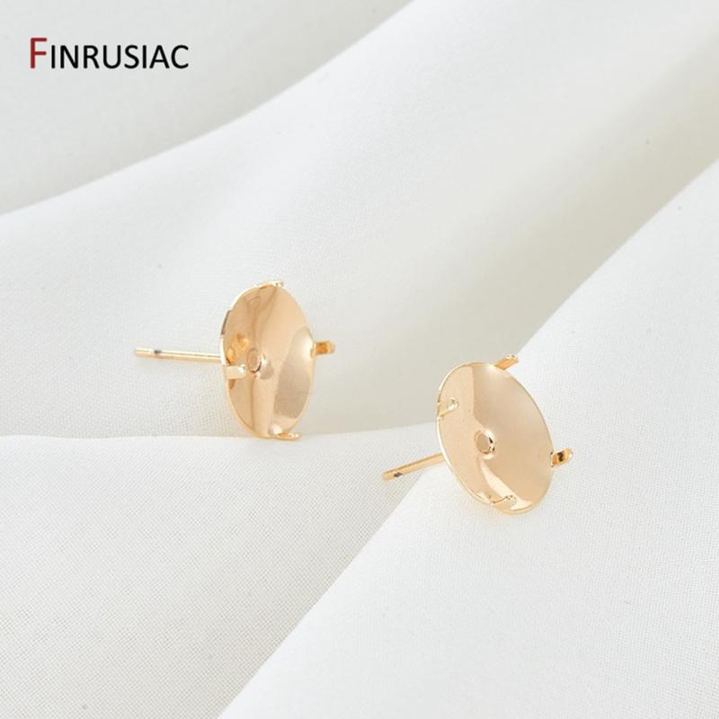 

Jewelry Making Supplies 14K Gold Plated Ring Settings earring Settings For Women Jewelry Dropshipping Fittings wholesale 2 pieces