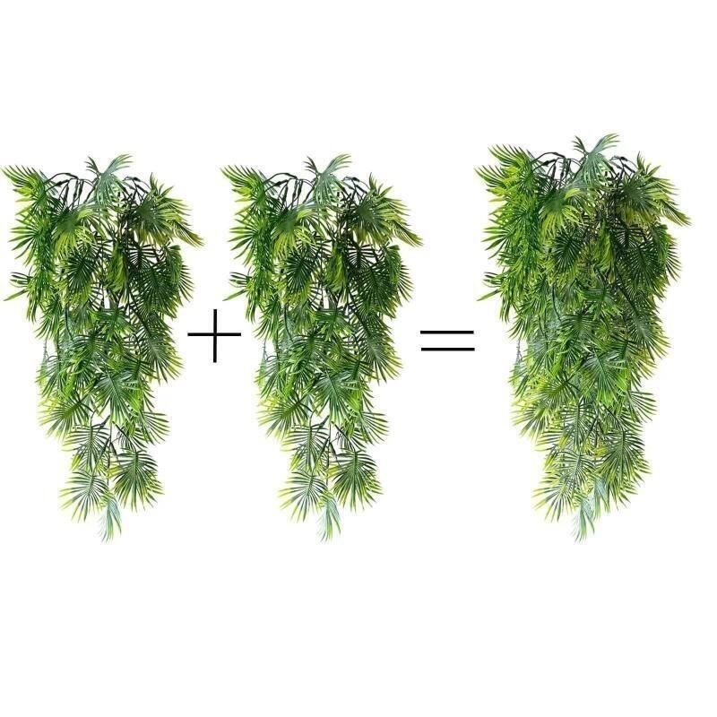 Artificial Green Fanleaf Plants Hanging Rattan Decoration Window Decor Artificial Green Ferns