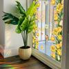 Xc6015-Zy Colorful Sunlight Yellow Flower Butterfly Window Sticker Double-Sided Printing Visual Static Window Sticker Pvc