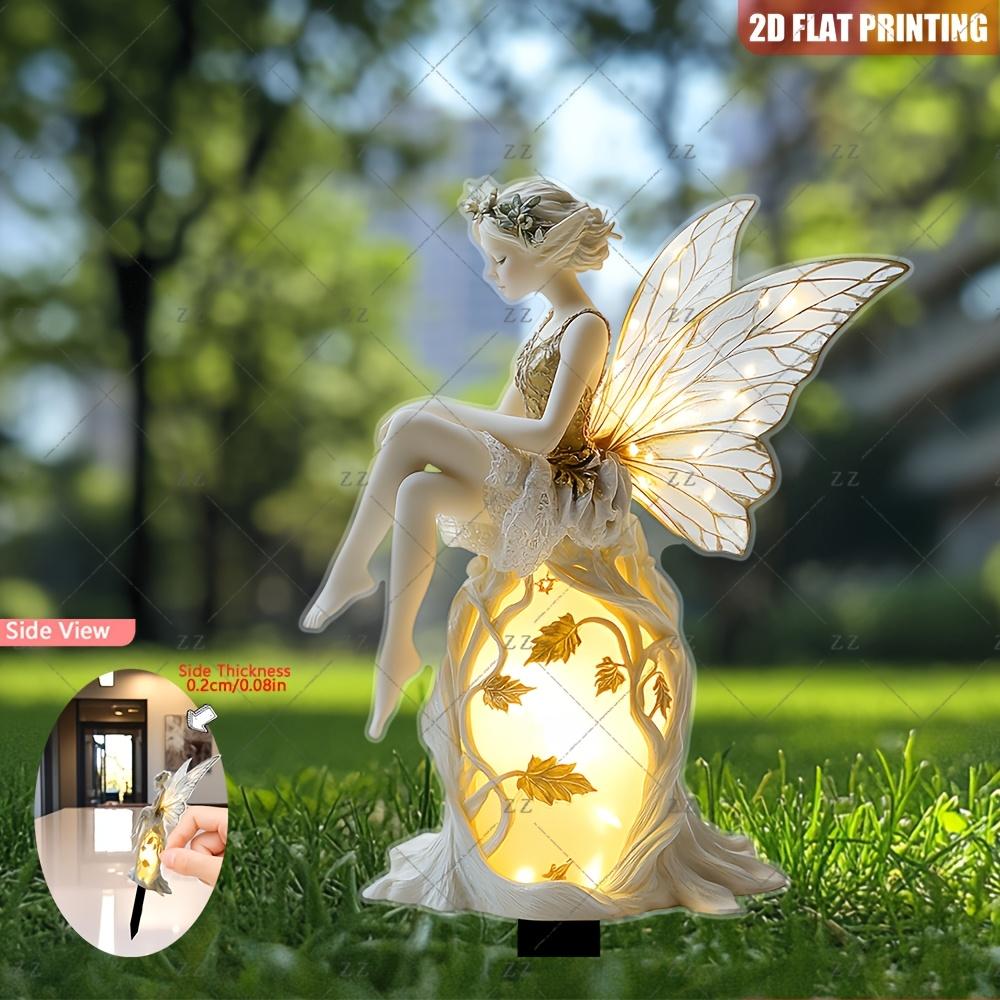 2D Flat, Acrylic Eternal Light Garden Fairy Garden Pile - Weathering Outdoor Lawn Decoration for Christmas, Halloween Garden Display
