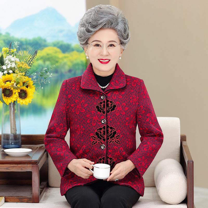 

2026 Retro Tang-Style Spring Coat for Middle-Aged & Elderly Women 4XL (130-145 kg)