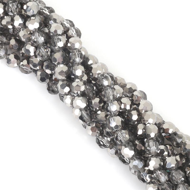 100Pcs Glass Balll Beads Rondelle Faceted Crystal Beads for DIY Jewelry Necklace Bracelet