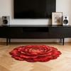 3D Blume Bereichsteppich Optische Illusion Blumenmuster Samtteppich Rutschfeste Plüschbodenmatte für Wohnzimmer Schlafzimmer Kinderzimmer Eingangsbereich