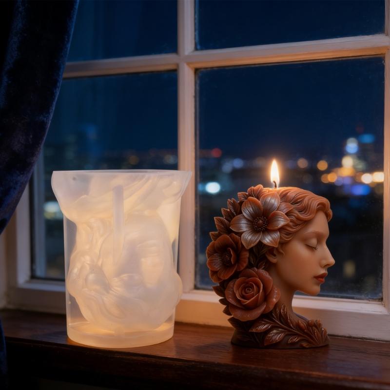 Flower Girl Silicone Candle Mold Multipurpose Silicone Mould for Making Candle Soap Home Decoration Resin Casting