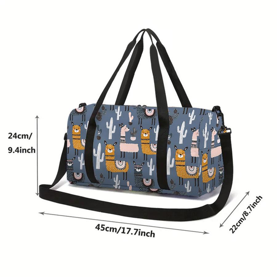 Schafsmuster Große Kapazität Gepäcktasche für Jungen/Mädchen Bestes Geschenk 2D Flache Cartoon Reise-Duffels Tasche für Outdoor Fitness für Kinder