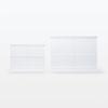 MUJI Acrylic Collection Stand with Sliding Door - Large, Approx. W33.6 x D8.4 x H24.4cm, 02856113, for Bedroom, Living Room, Transparent