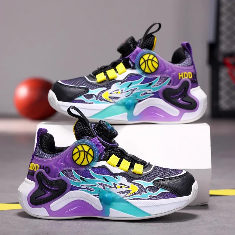 Boy Sneaker New Fashion Outdoor Kids Basketball Shoes Soft Sole School Children Sports Shoes for Boy 4 To 12 Years