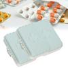 3pcs 6‑Grid Pills Organizer Portable Suitcase Shape Medicine Case Travel Medicine Storage HolderLight Blue