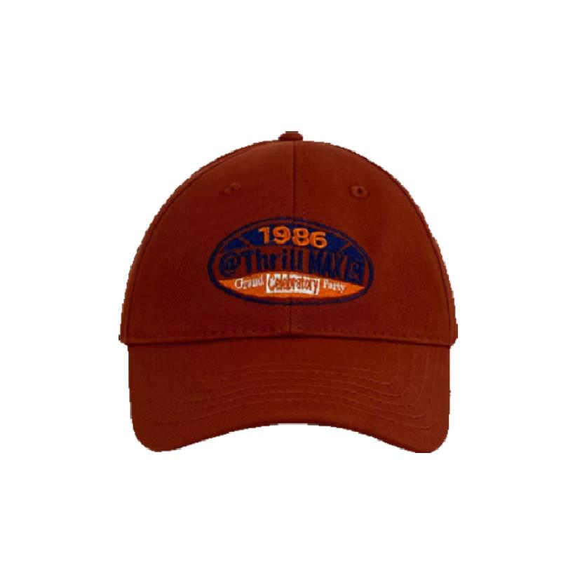 

Thrill Max 1986 Женская бейсболка Вышивка Винтаж Регулируемая Защита Солнце кирпич красный