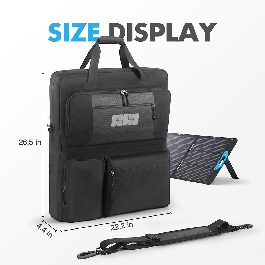 Solar Panel Storage Bags with Shoulder Straps Padded Travel Solar Panel Organizer Multi-Pocket Portable Protection Shoulder Bag