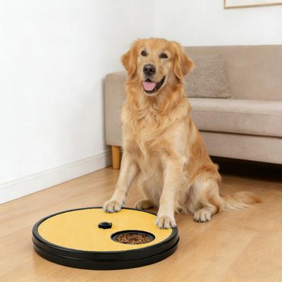 Dog Slow Feeder Nail File Fun Interactive Pet Feeder with Rotatable Cover Treat Dispenser Toy for Cats Dogs Nail Grooming Extends Eating Time