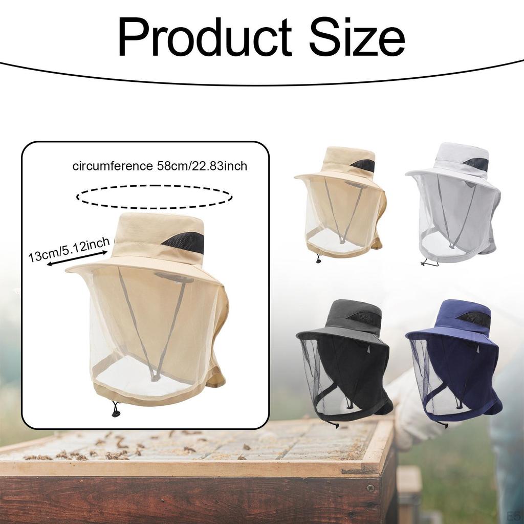 Imker Bucket Hat für Erwachsene Tragbarer Sonnenhut Gesichtsschutz Wandern Gartenarbeit Outdoor Angeln